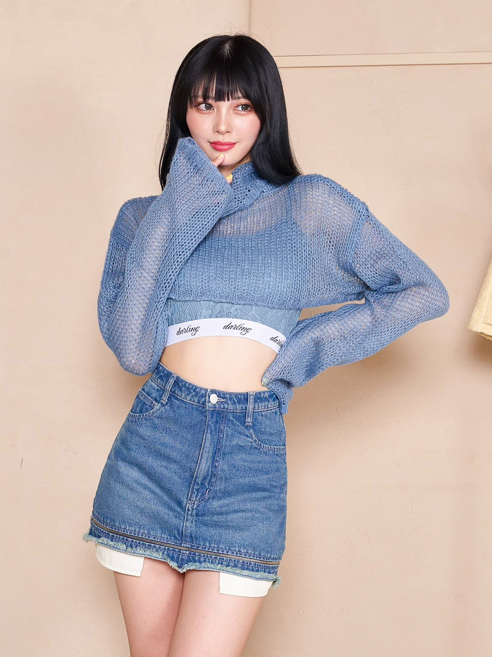 モデル：164cm（着用サイズ：FREE　着用カラー：BLU）