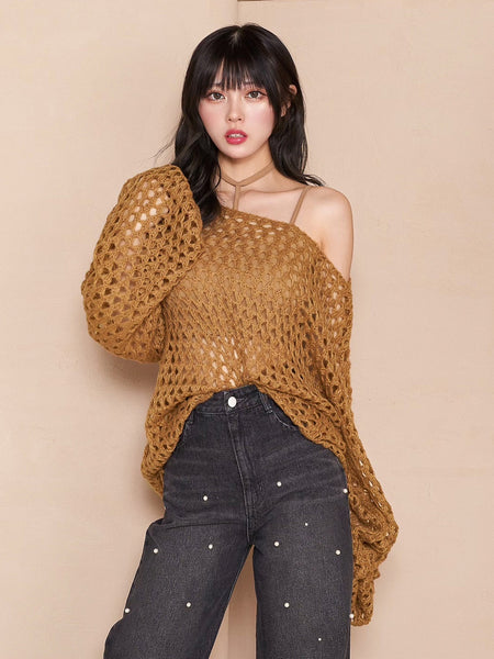 Loose Gauge Oversheer Knit Top