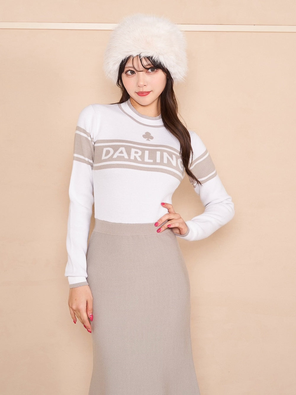 クローバージャガードニットロングワンピース – Darich