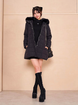 モデル：164cm（着用サイズ：S　着用カラー：BLK）