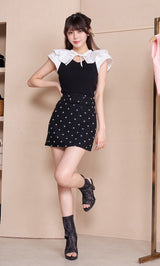モデル：164cm（着用サイズ：S　着用カラー：BLK）