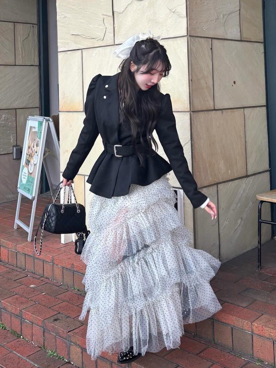 モデル：160cm（着用サイズ：FREE　着用カラー：BLK）