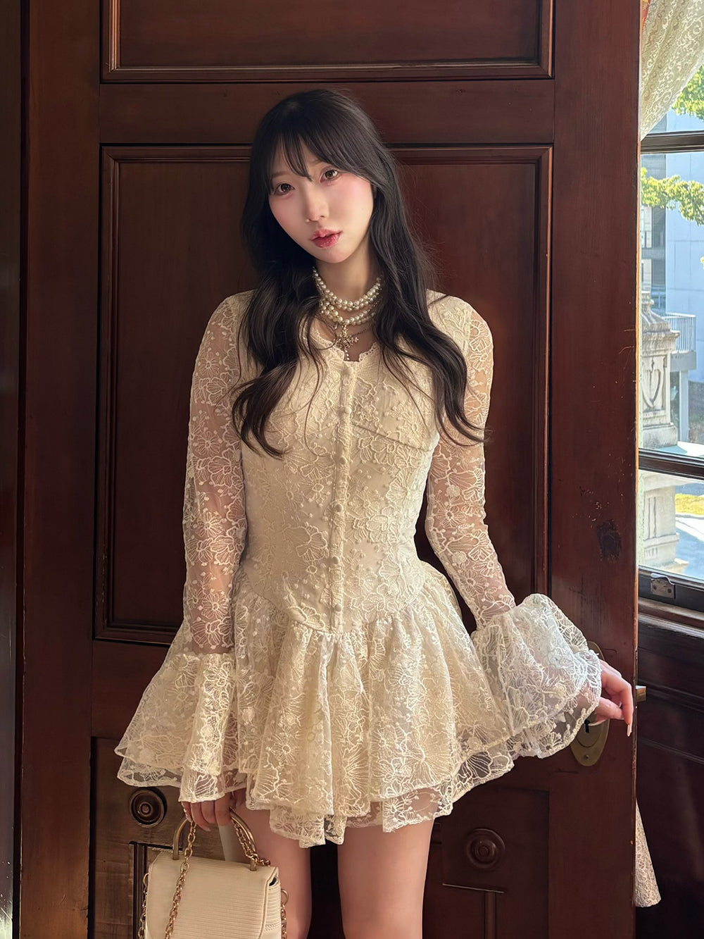 フェアリーレースフリルミニワンピース