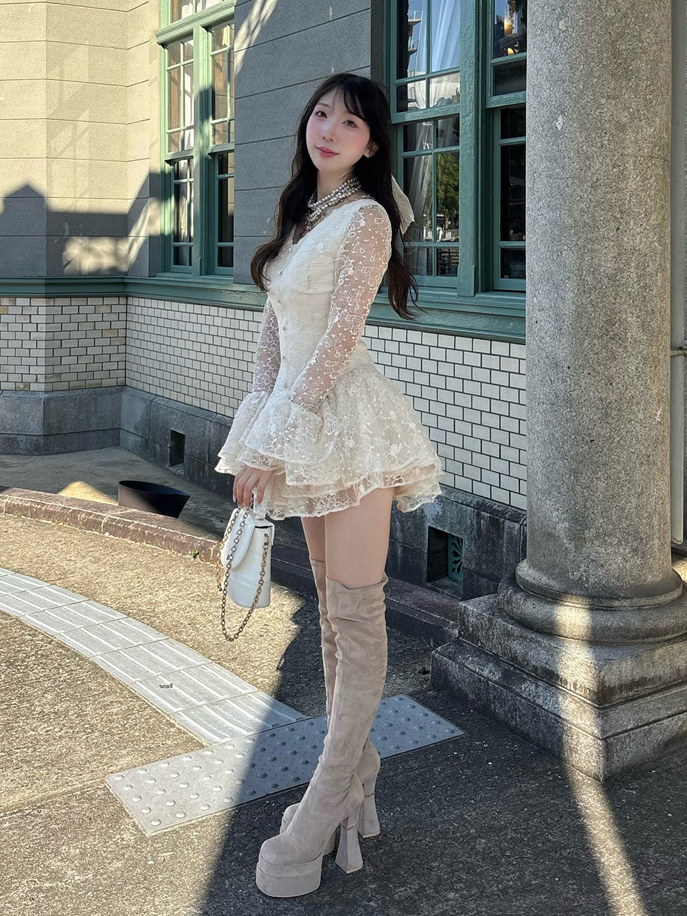 フェアリーレースフリルミニワンピース