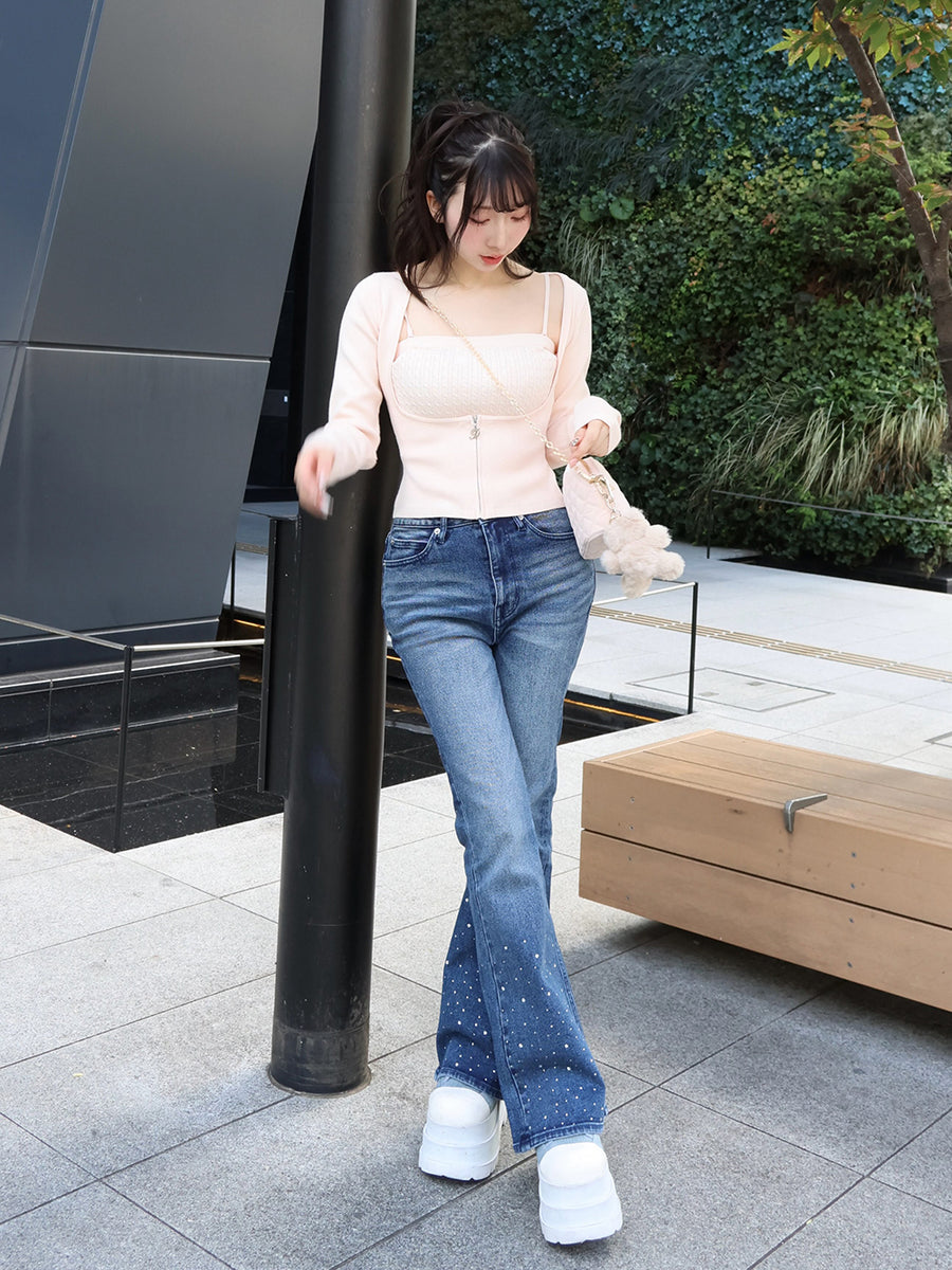 モデル：160cm（着用サイズ：S　着用カラー：BLU）