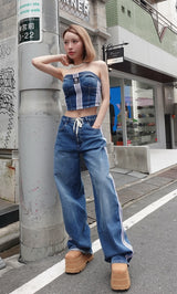 モデル：155cm（着用サイズ：S　着用カラー：BLU）