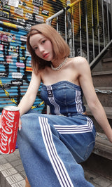 モデル：155cm（着用サイズ：S　着用カラー：BLU）