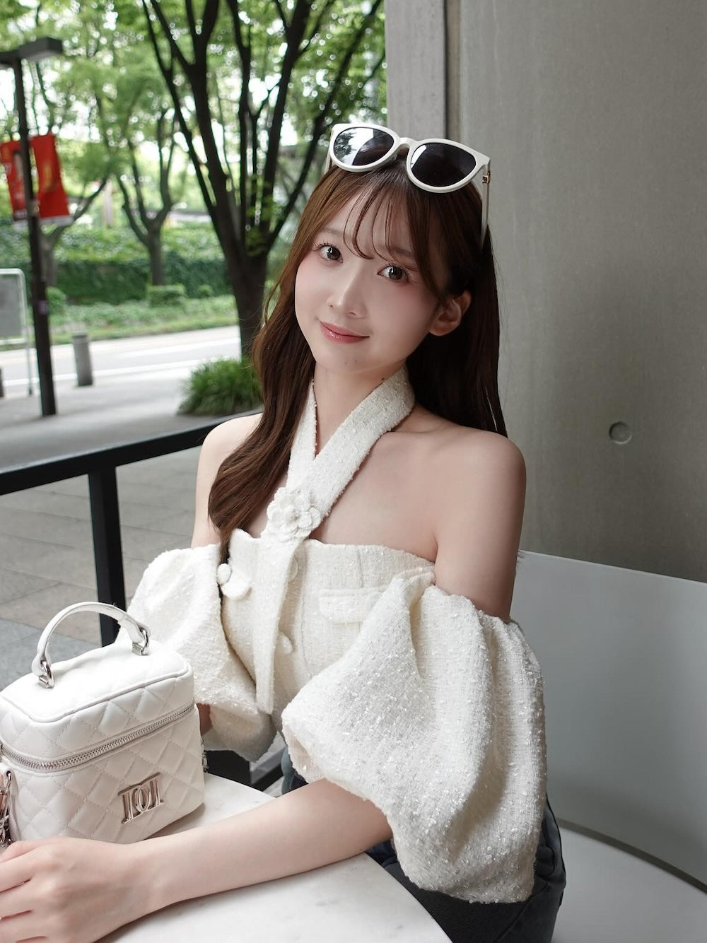 モデル：160cm（着用サイズ：FREE　着用カラー：WHT）
