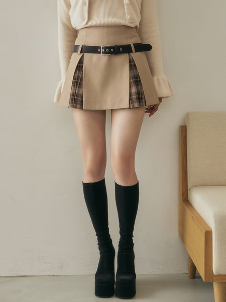 Checked Docking Mini Skirt