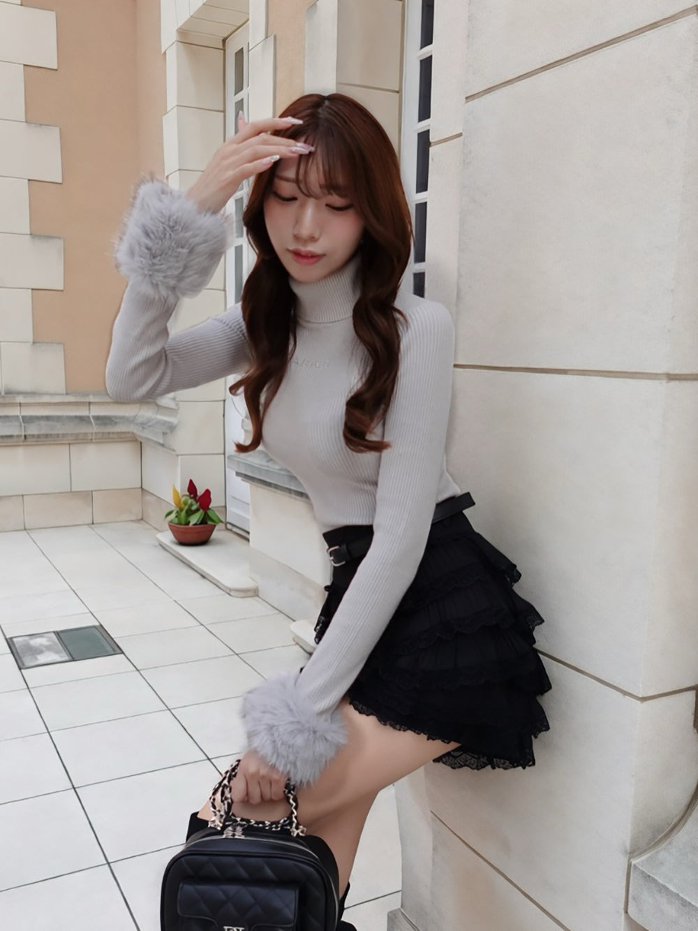 モデル：165cm（着用サイズ：FREE　着用カラー：GRY）