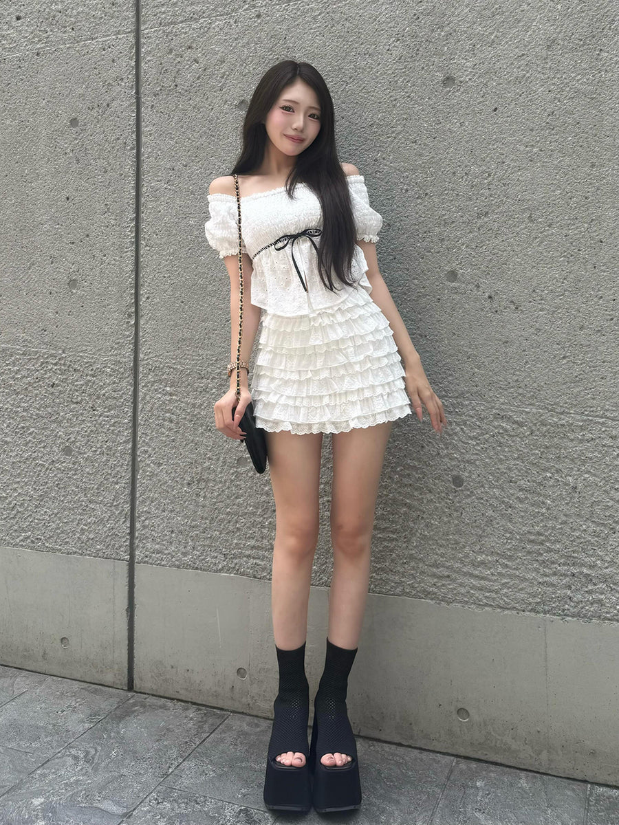 モデル：158cm（着用サイズ：FREE　着用カラー：WHT）