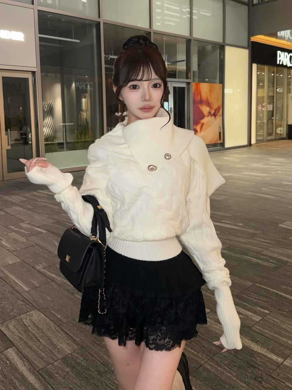 モデル：158cm（着用サイズ：FREE　着用カラー：WHT）
