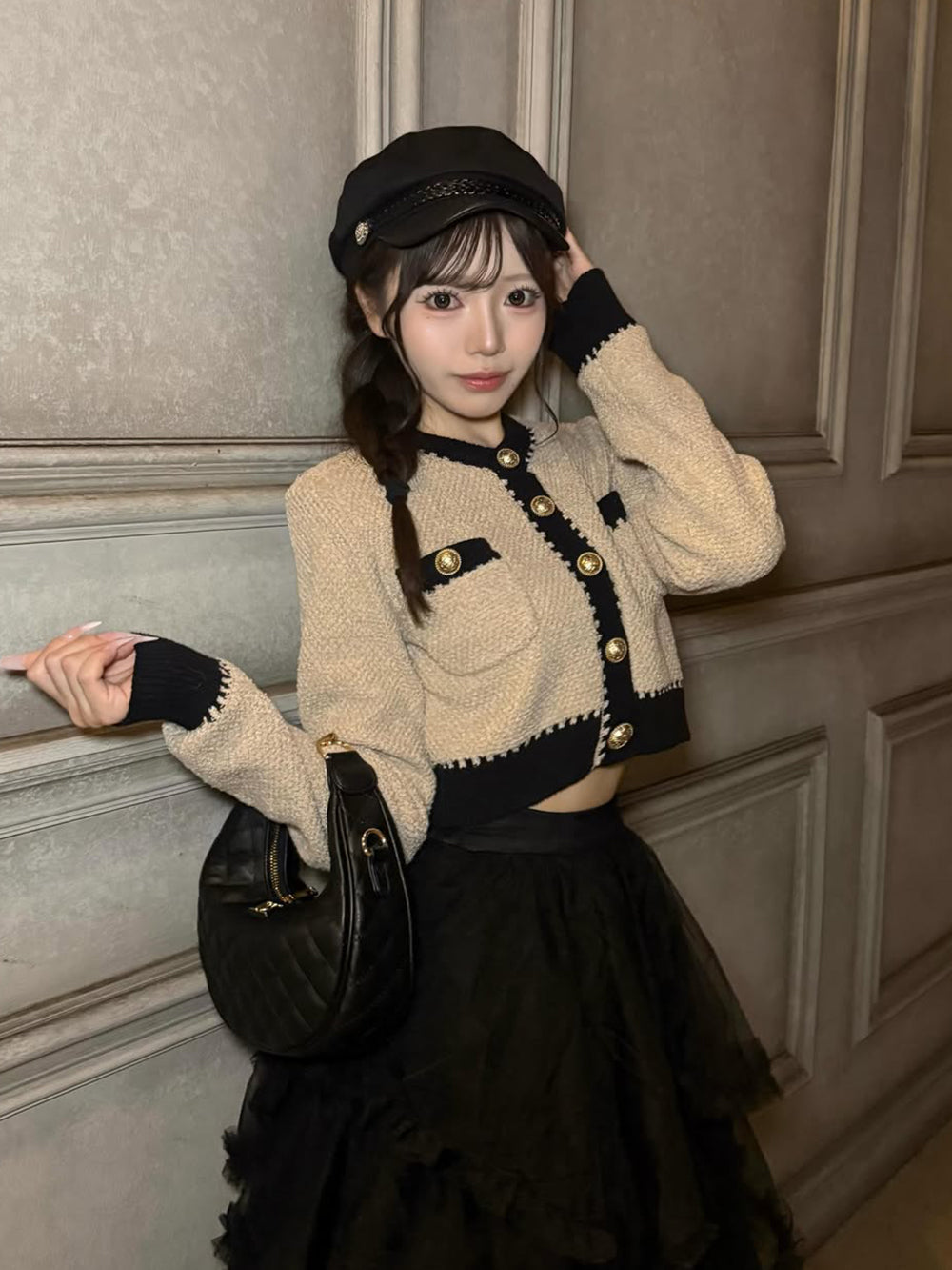 モデル：158cm（着用サイズ：FREE　着用カラー：BEG）