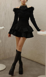 モデル：158cm（着用サイズ：FREE　着用カラー：BLK）