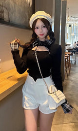 モデル：158cm（着用サイズ：FREE　着用カラー：BLK）