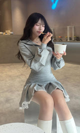 モデル：158cm（着用サイズ：FREE　着用カラー：GRY）