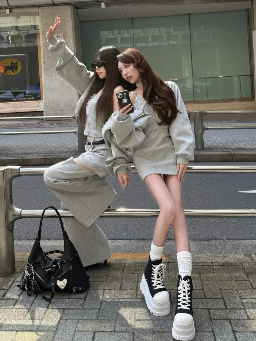 モデル：158cm（着用サイズ：S　着用カラー：GRY）
