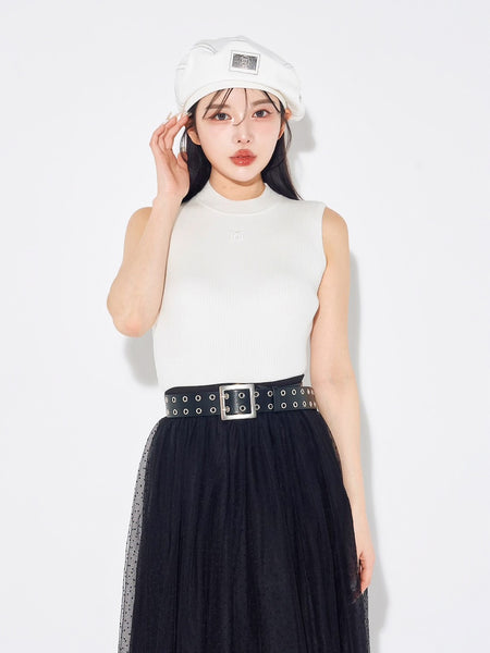 Basic Sleeveless Rib-Knit Top