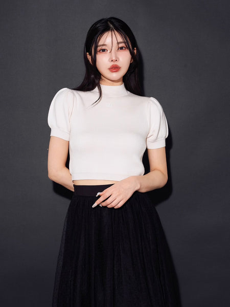 DD Logo Half Sleeve Knit Top