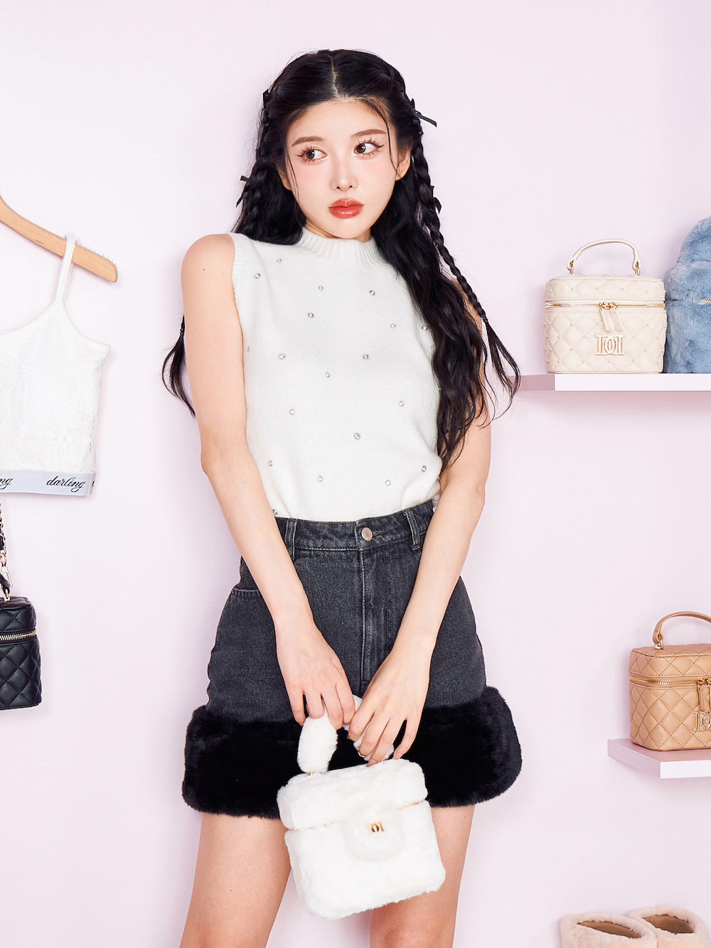 ビジューノースリニットトップス – Darich (ダーリッチ)