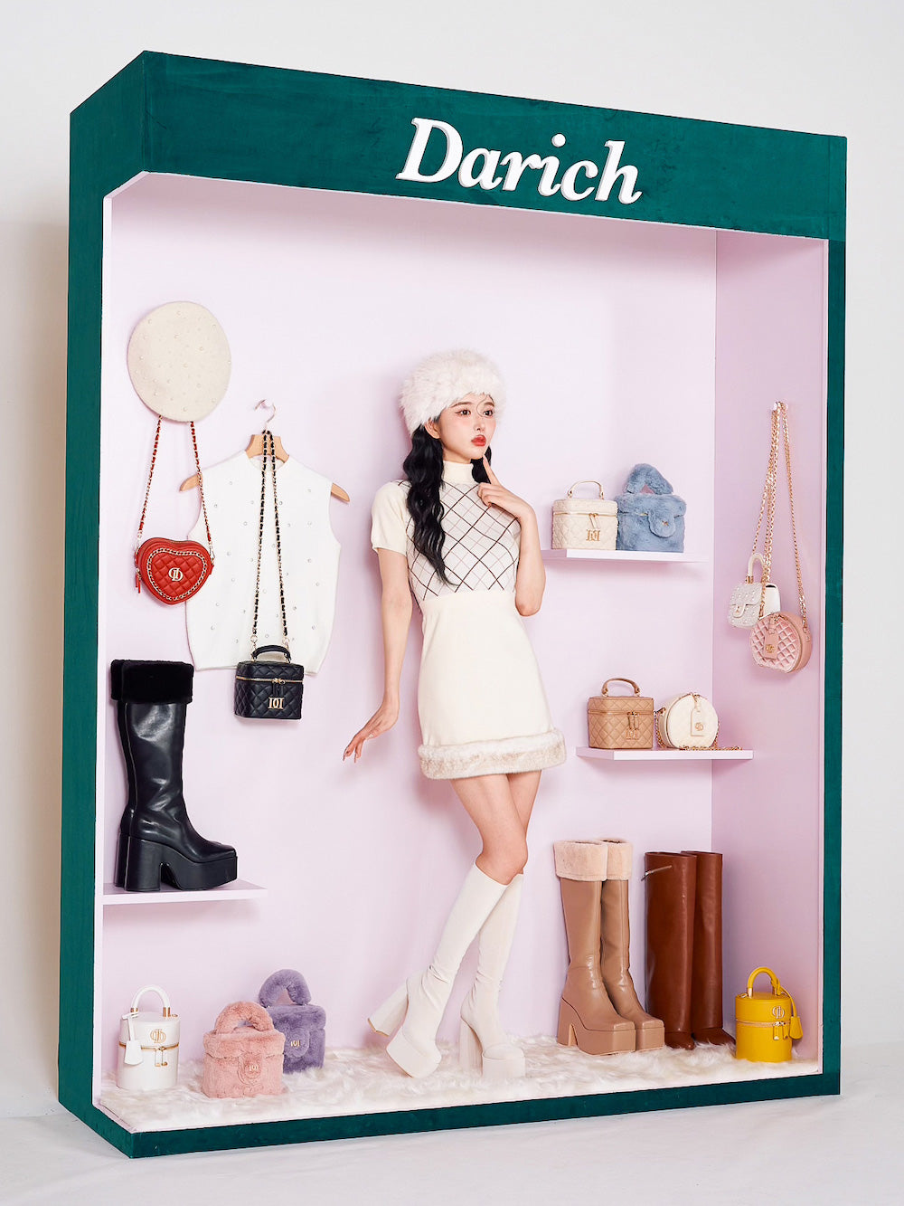 チェックファーニットミニワンピース – Darich (ダーリッチ)