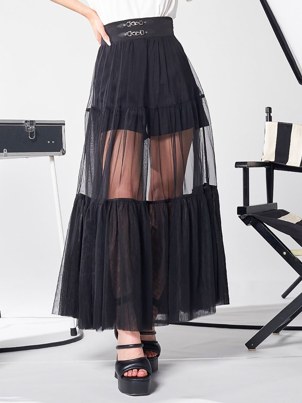 モデル：160cm（着用サイズ：FREE　着用カラー：BLK）