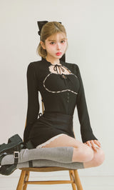 モデル：160cm（着用サイズ：FREE　着用カラー：BLK）