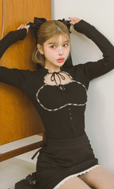 モデル：160cm（着用サイズ：FREE　着用カラー：BLK）