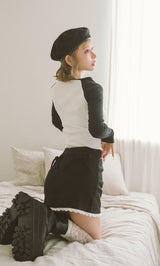 モデル：160cm（着用サイズ：S　着用カラー：BLK）