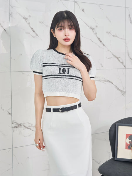 Logo Pile Knit Top