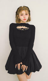 モデル：160cm（着用サイズ：FREE　着用カラー：BLK）