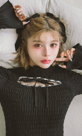 モデル：160cm（着用サイズ：FREE　着用カラー：BLK）
