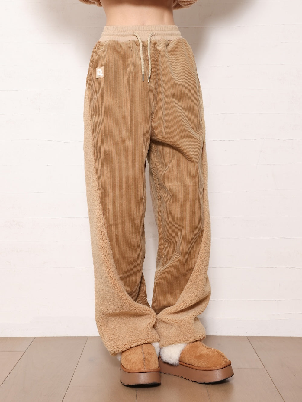 ボアコンビリボンポケットロングパンツ