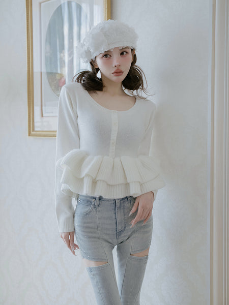 Peplum Jewel Knit Top