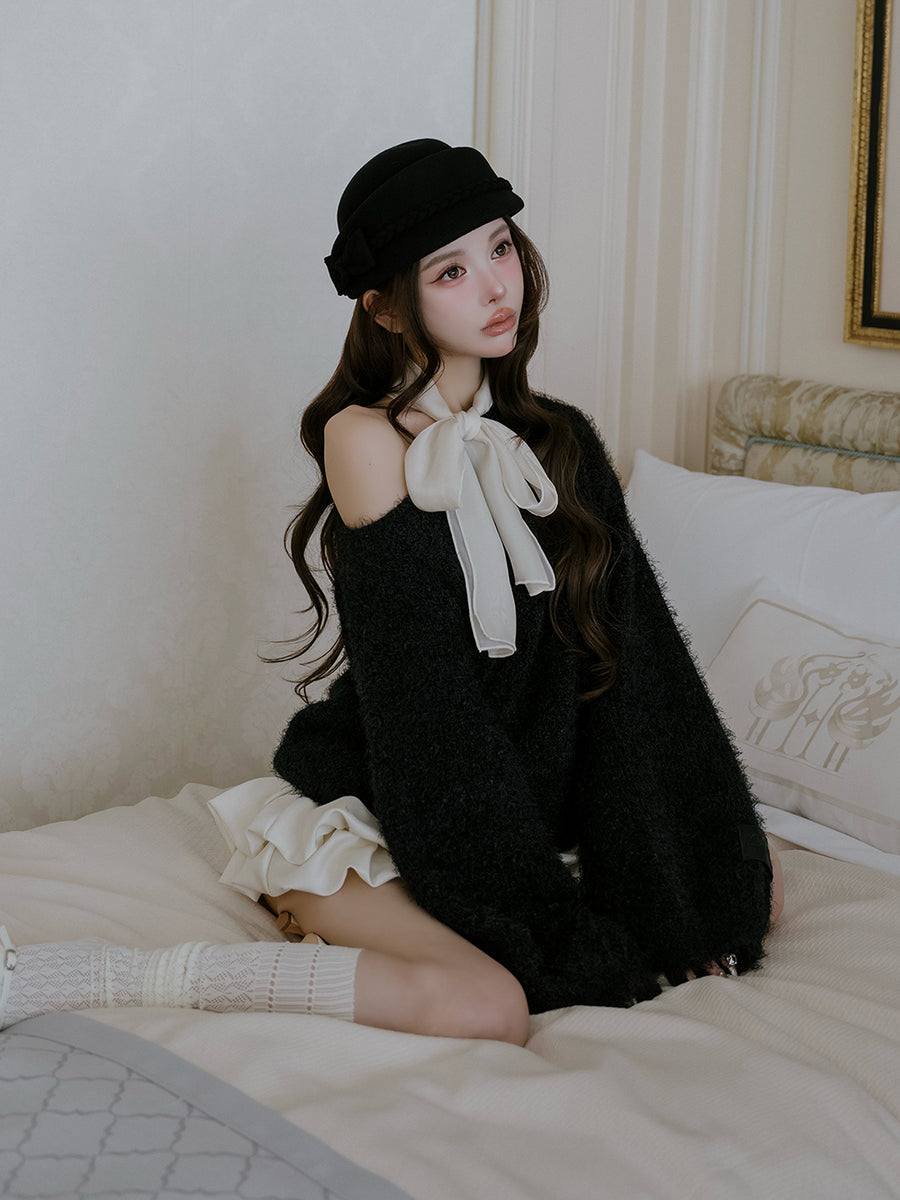 モデル：160cm（着用サイズ：FREE　着用カラー：BLK）