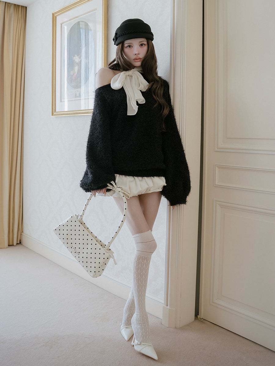 モデル：160cm（着用サイズ：FREE　着用カラー：BLK）