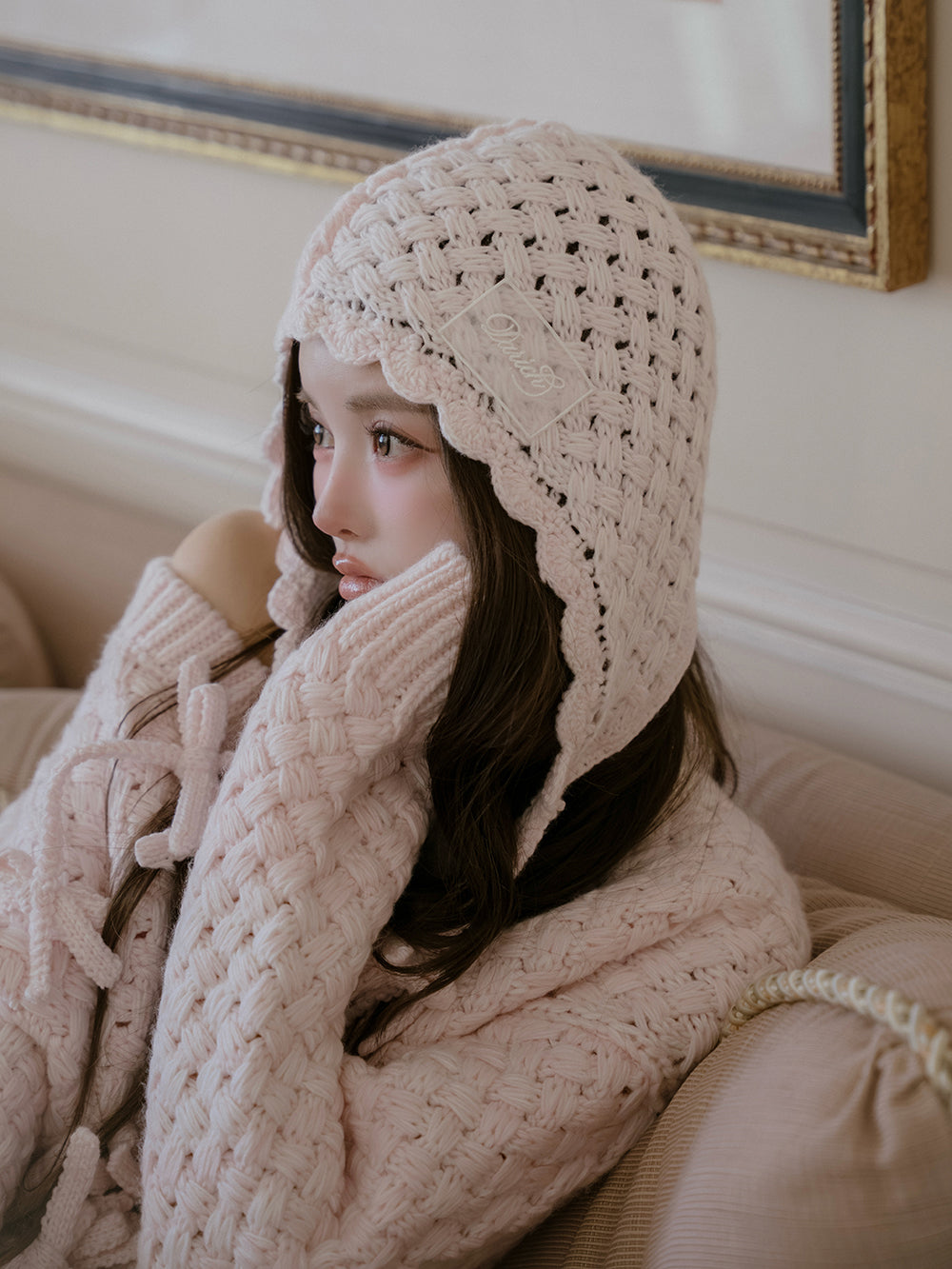 新品Darich ダーリッチ アントルラックリボンニットボンネット PNK アントルラックリボンニットボンネット – Darich
