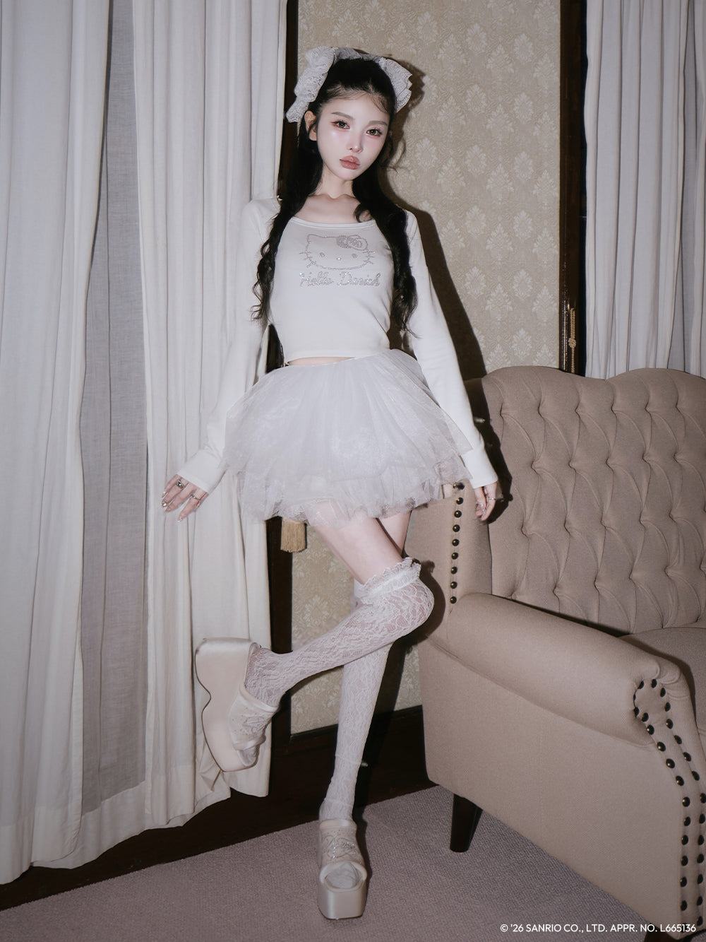 モデル：160cm（着用サイズ：FREE　着用カラー：WHT）