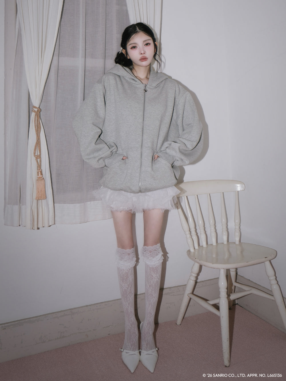 モデル：160cm（着用サイズ：FREE　着用カラー：GRY）