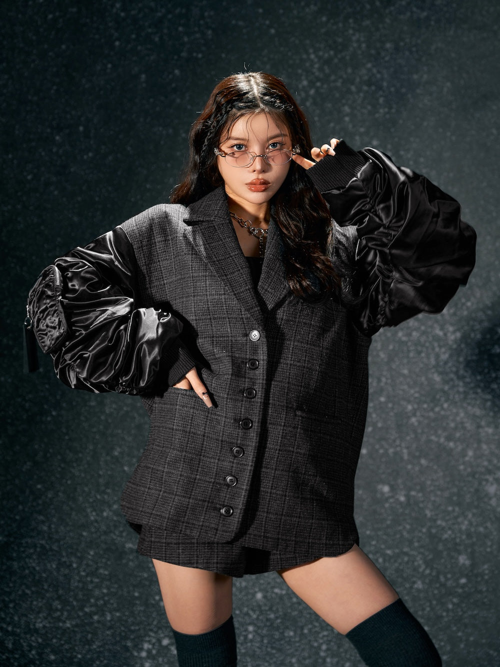 チェックドッキングブルゾン