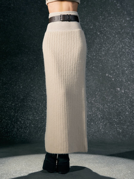 Knitted Semi-Mermaid Skirt with Belt