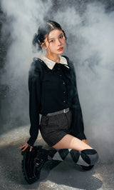 モデル：160cm（着用サイズ：FREE　着用カラー：BLK）