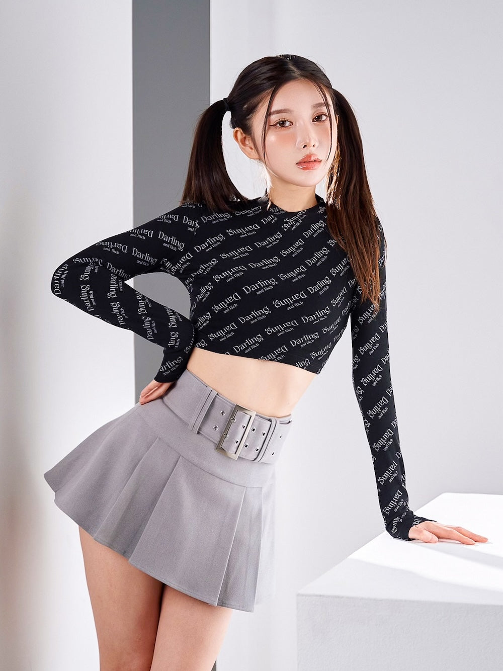 ワイドベルトプリーツミニスカート – Darich (ダーリッチ)