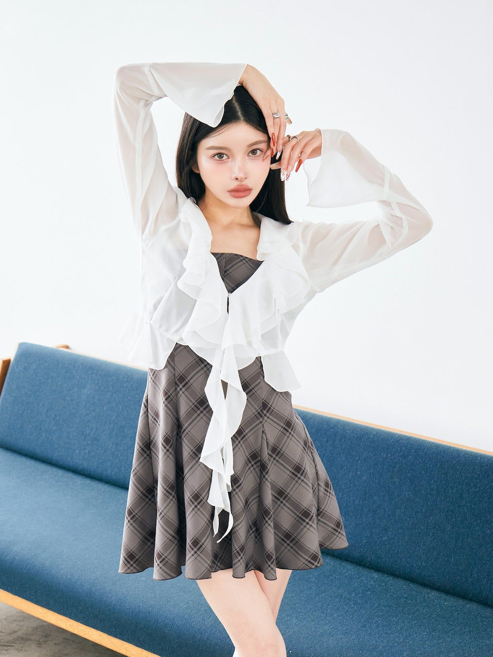 チェックホルターリボンベアミニワンピース – Darich (ダーリッチ)