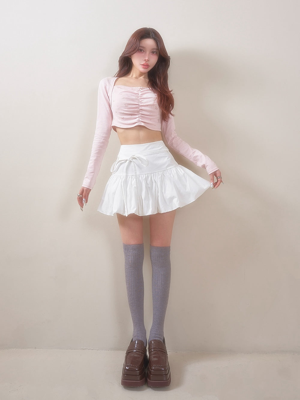 モデル：160cm（着用サイズ：FREE　着用カラー：WHT）