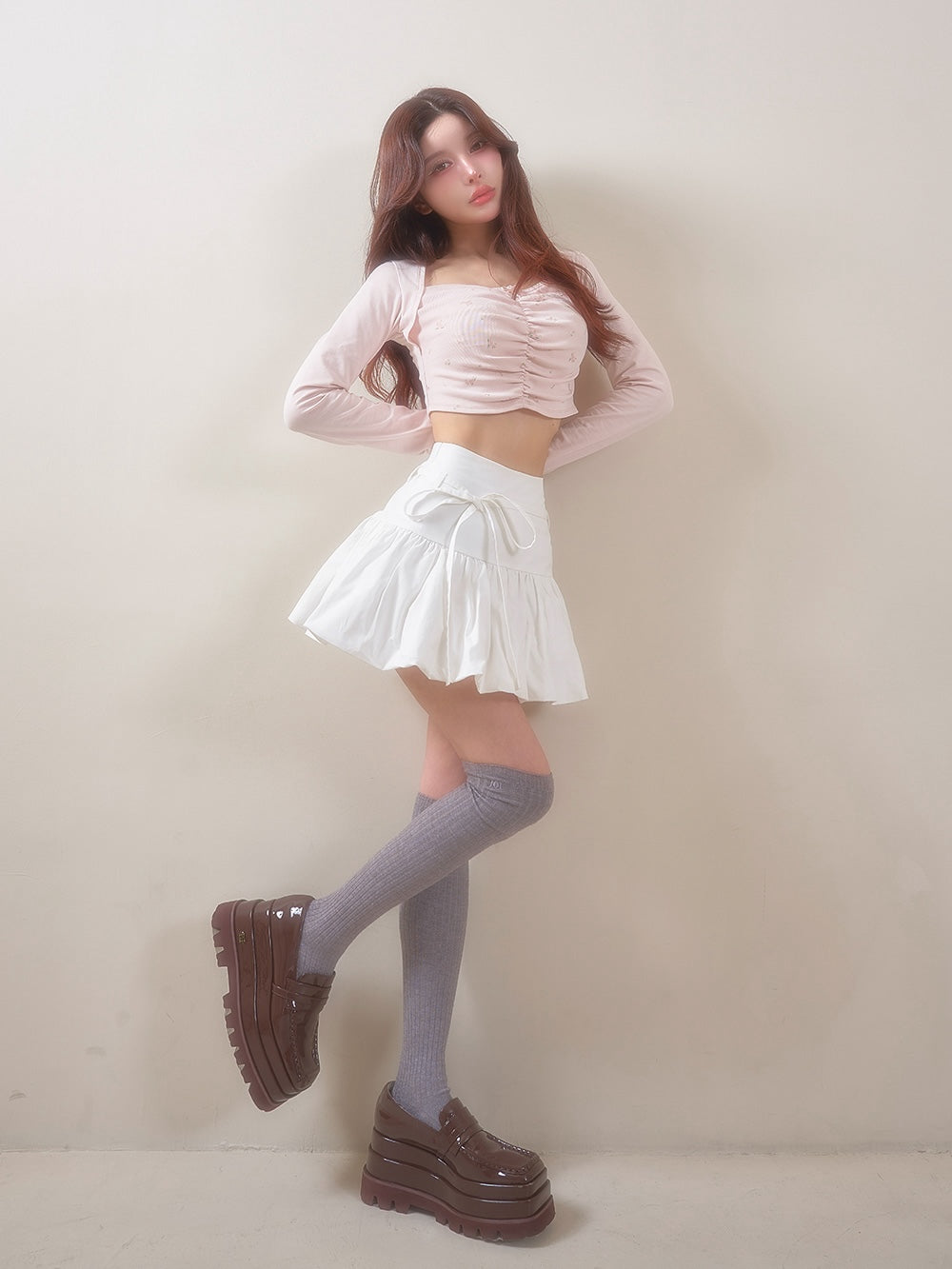 モデル：160cm（着用サイズ：FREE　着用カラー：WHT）