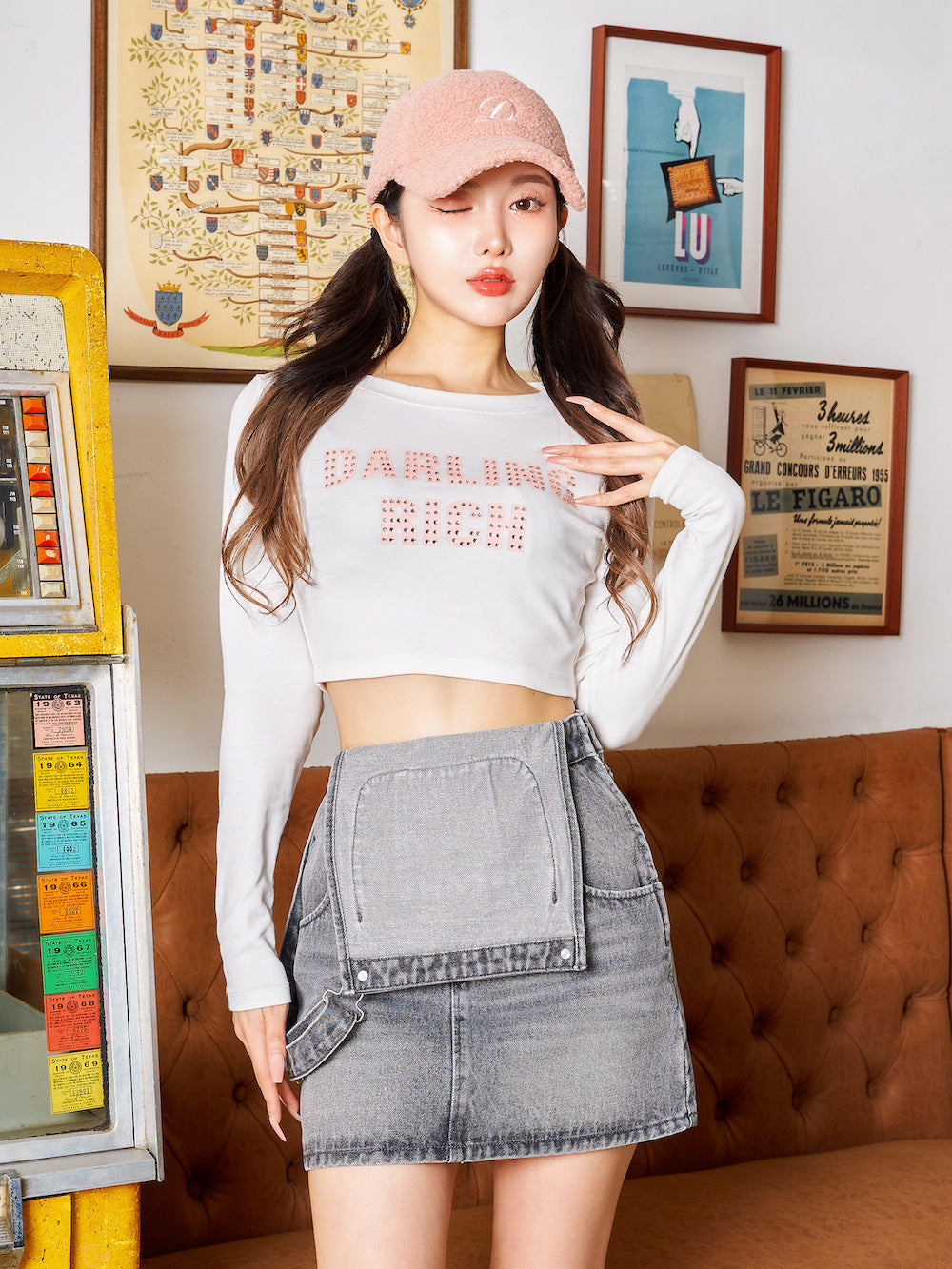 モデル：160cm（着用サイズ：FREE　着用カラー：WHT）