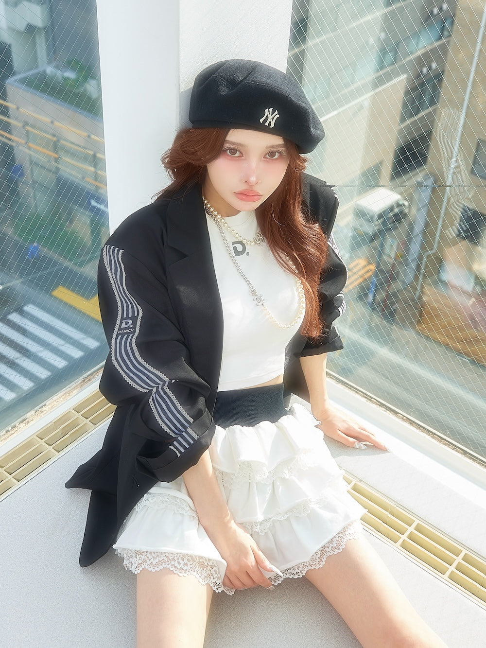モデル：160cm（着用サイズ：FREE　着用カラー：WHT）