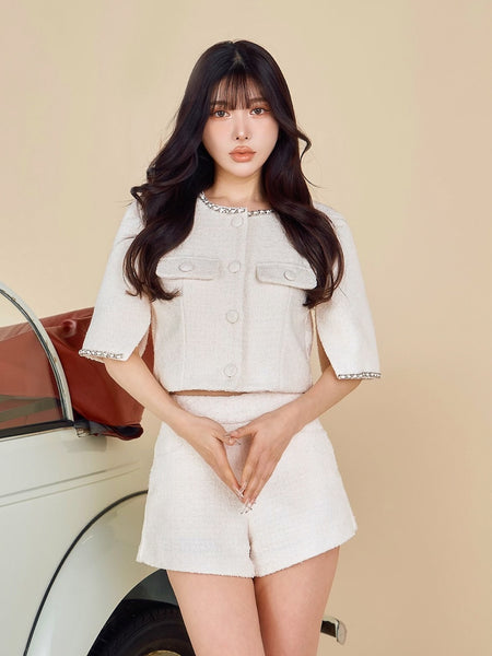 Chain Tweed Short Jacket