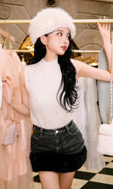 モデル：160cm（着用サイズ：S　着用カラー：BLK）